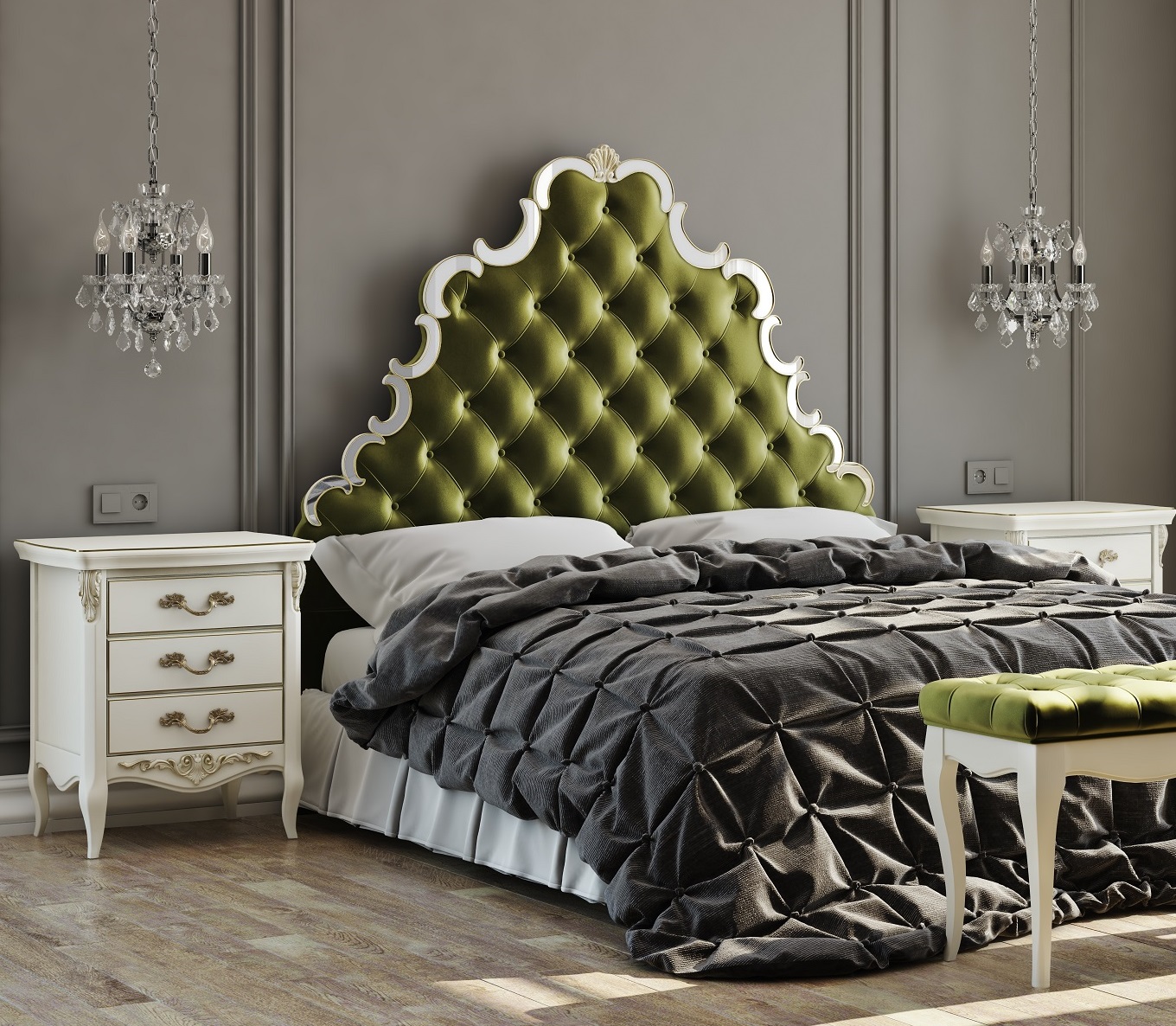 КРОВАТЬ С МЯГКИМ ИЗГОЛОВЬЕМ 180*200 A428Z-K02-G-B01