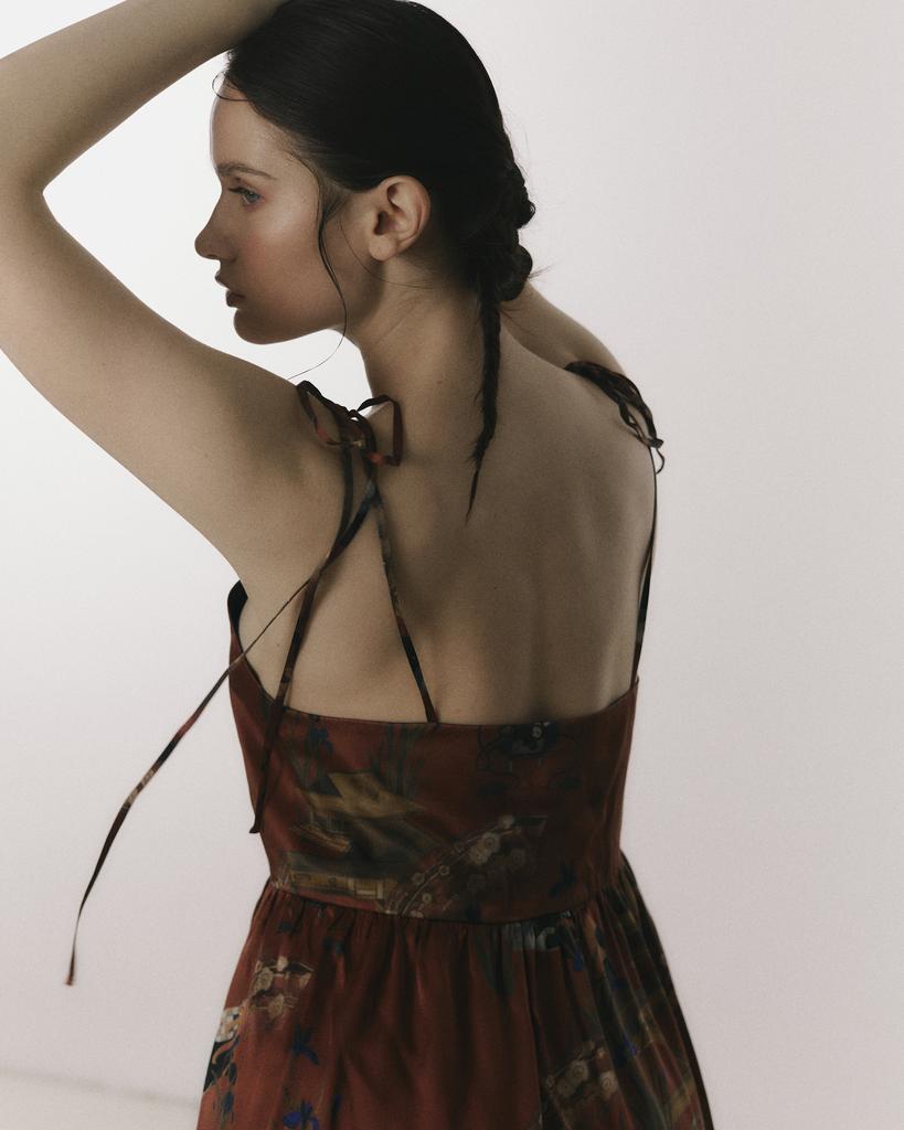 Сарафан из атласного хлопка с шелком