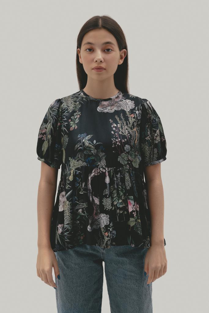 *блуза из атласного хлопка с шелком