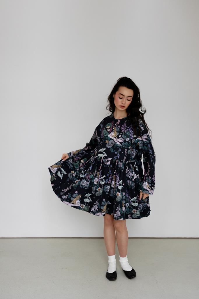 Объемное платье с густой сборкой