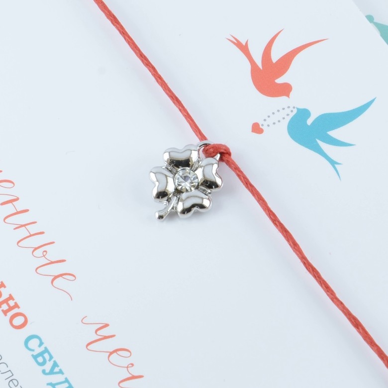 Клевер (покрытие белое золото, циркон)