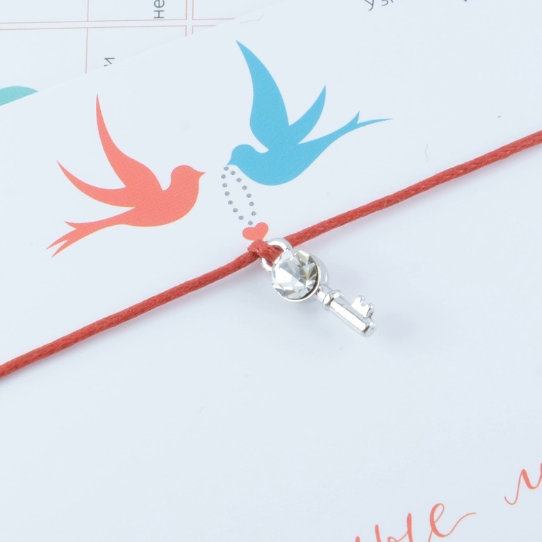 Ключ (покрытие белое золото, циркон)