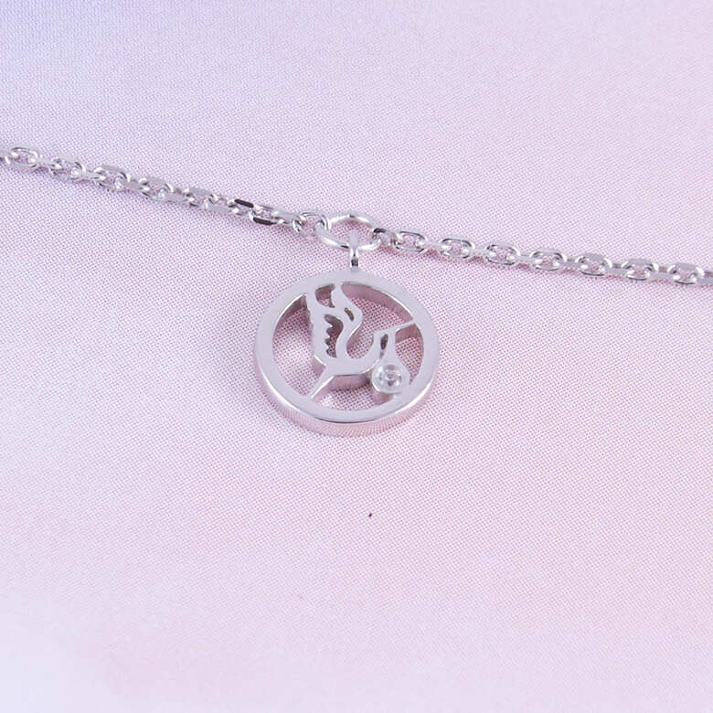 Аист, браслет на цепочке (Серебро 925º)