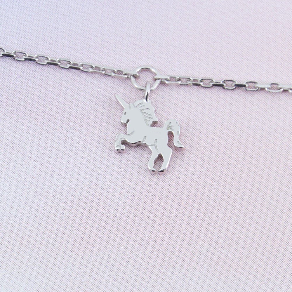 Единорог, браслет на цепочке (Серебро 925º)