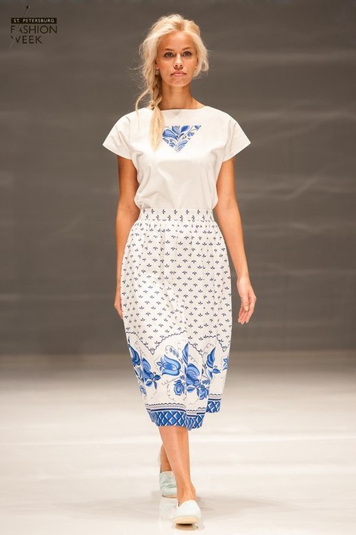 Юбка "Гжель" / "Gzhel" skirt