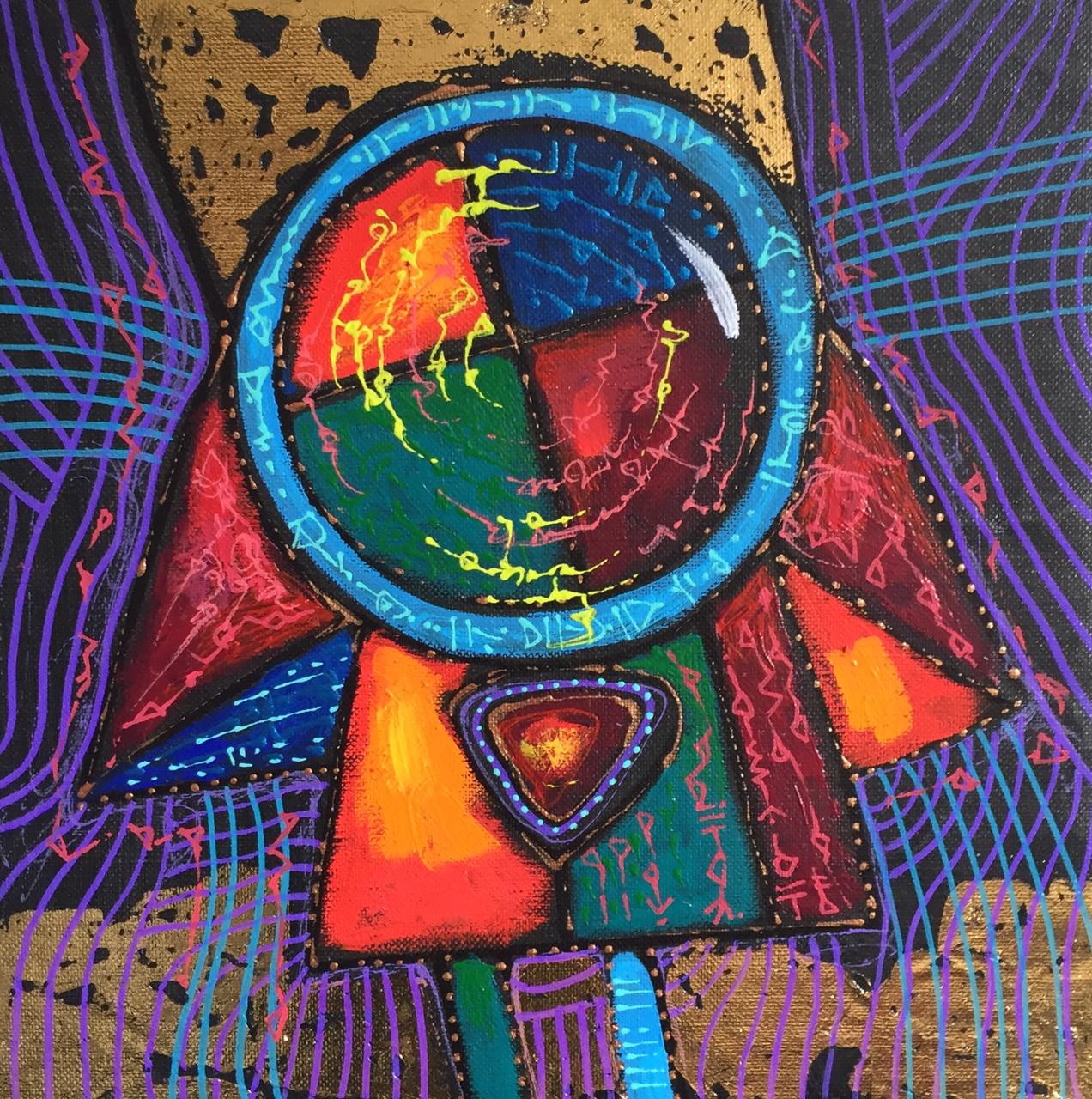 "Космический ангел", живопись 25/25