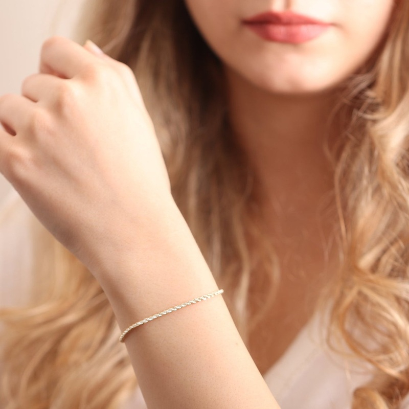 Браслет серебряный французская веревочка Silver Rope