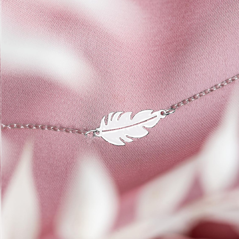 Браслет серебряный птичье пёрышко Bird Feather Silver