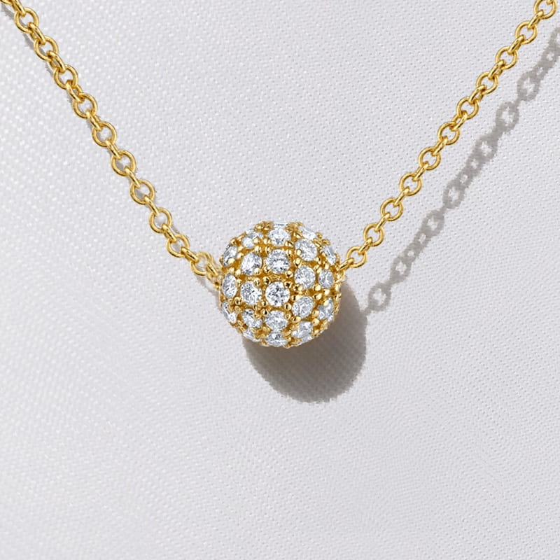 Подвеска золочёная с кристаллами Crystal Ball Necklace Gold