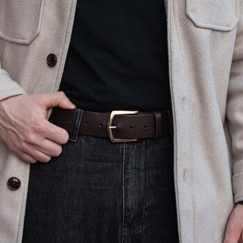 Кожаный коричневый ремень