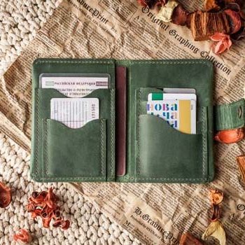 Кожаная обложка для автодокументов и паспорта