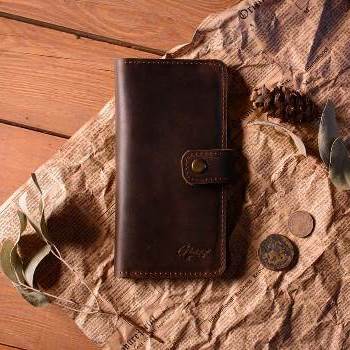 Кожаное портмоне с отделением для монет