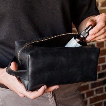 ROUTE 66 - мужской несессер из кожи цвет Черный Уголь