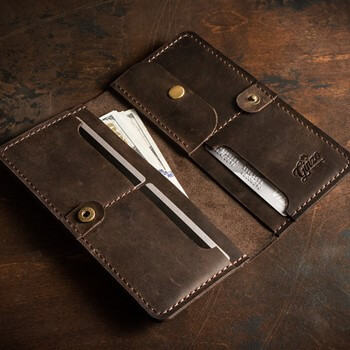 LONG ROAD - мужской кошелек ручной работы цвет Шоколад