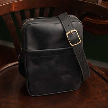 PRINCETON - мужская кожаная сумка планшет цвет Черный Уголь