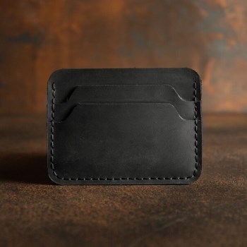 Черный картхолдер кожаный