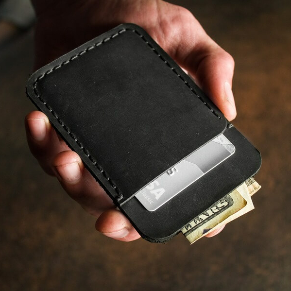 ДЯДЮШКА СЭМ - кожаный картхолдер цвет Черный Уголь