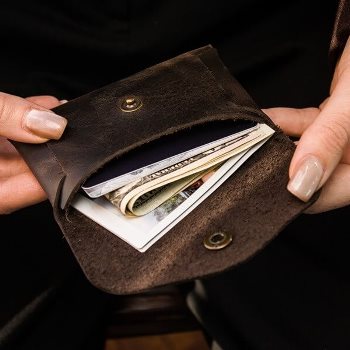 ФРЭНКИ - маленький кожаный кошелек цвет Шоколад