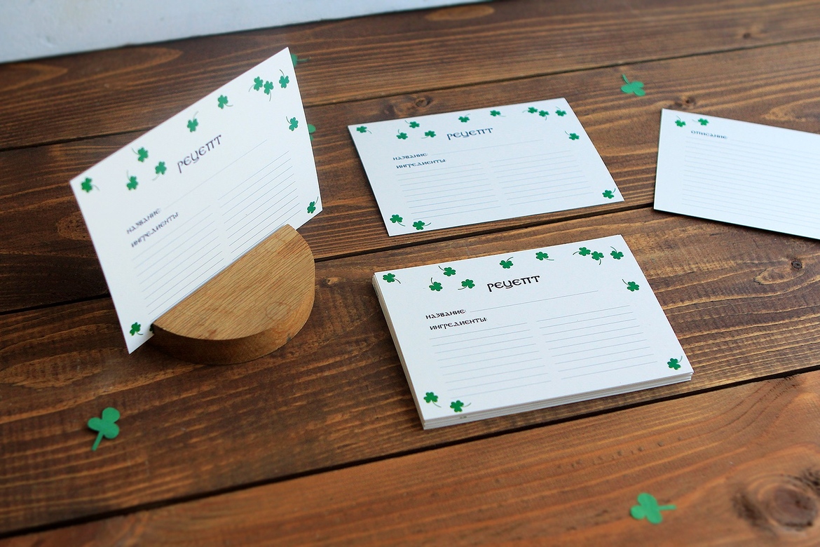 Набор рецептных карточек Irish