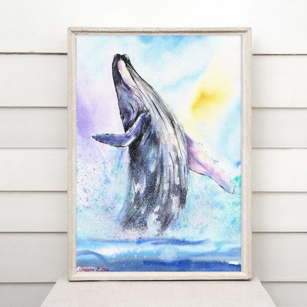 Print "Whale" | Watercolor