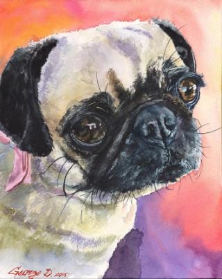 Print "Pug" | Watercolor