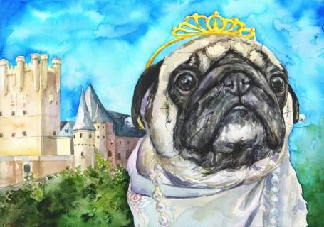 Print "Majesty Pug" | Watercolor