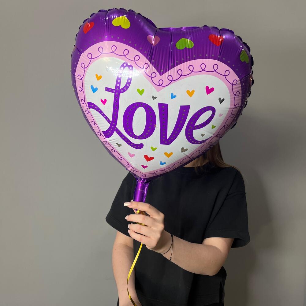 Шар фольгированный сердце Love