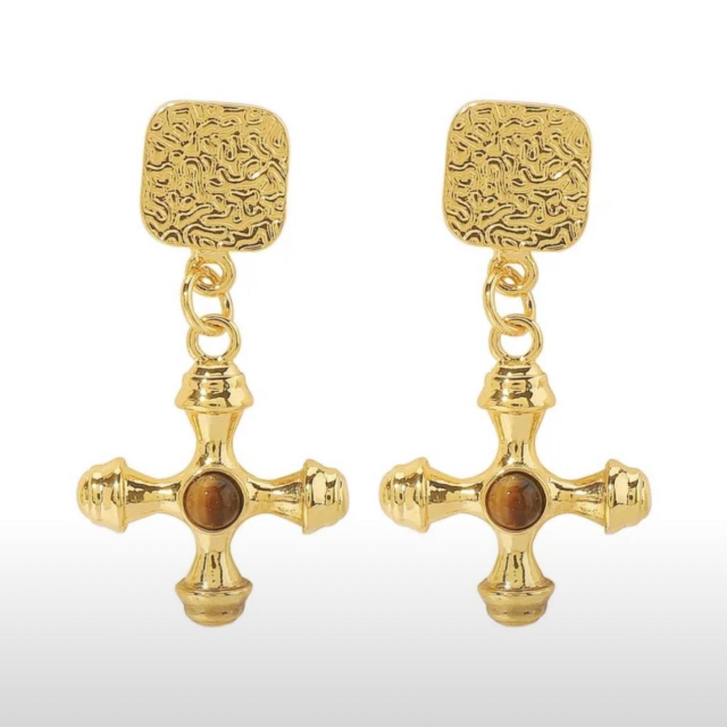 Серьги Brown cross