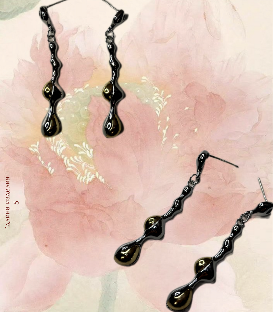 Серьги Gold & silver drop