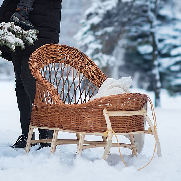 Сани плетеные