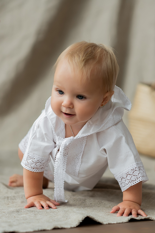 Крестильная рубашка с капюшоном "АНДРЕЙ"р.68