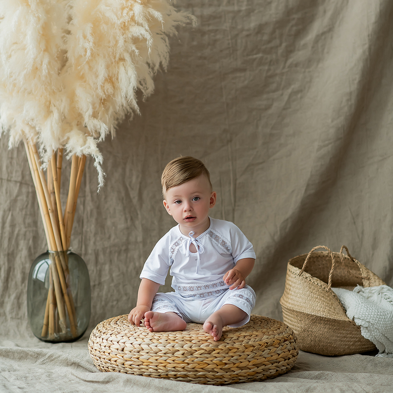 Крестильный комплект с пеленкой "САШЕНЬКА" р. 74