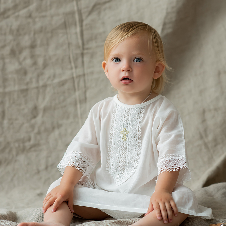 Рубашка крестильная "КНОПОЧКА" р.80-86