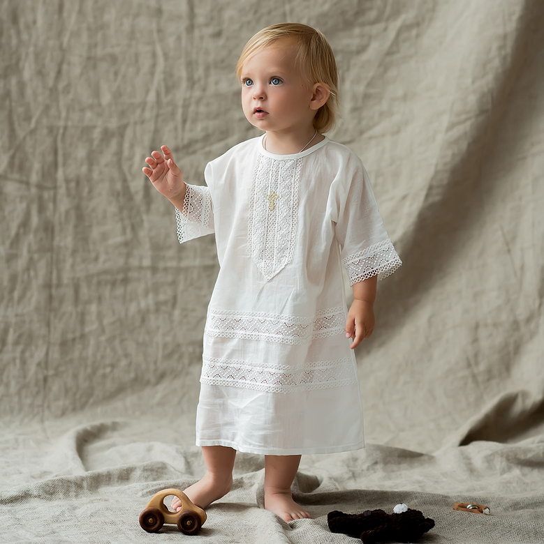 Рубашка крестильная "КНОПОЧКА" р.80-86