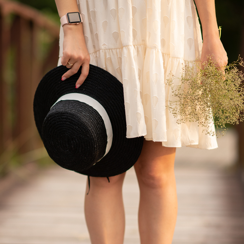 Шляпа соломенная чёрная