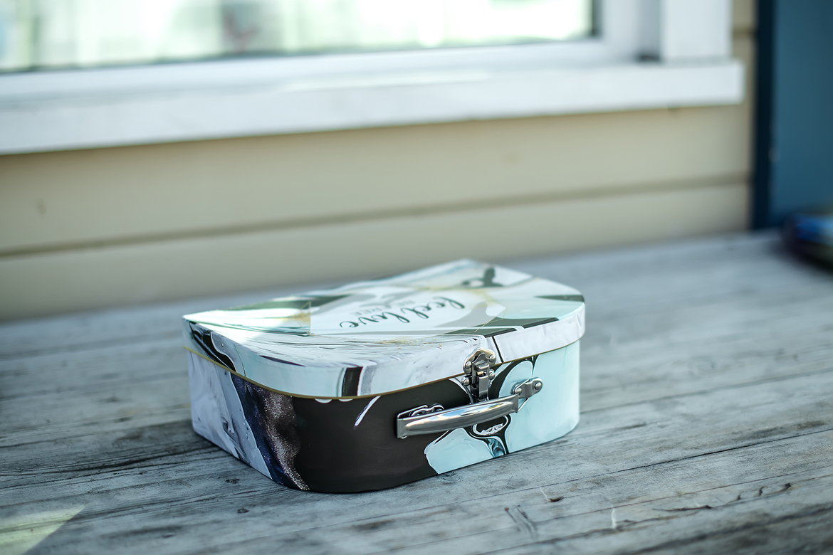 Чемоданчик серо-голубой