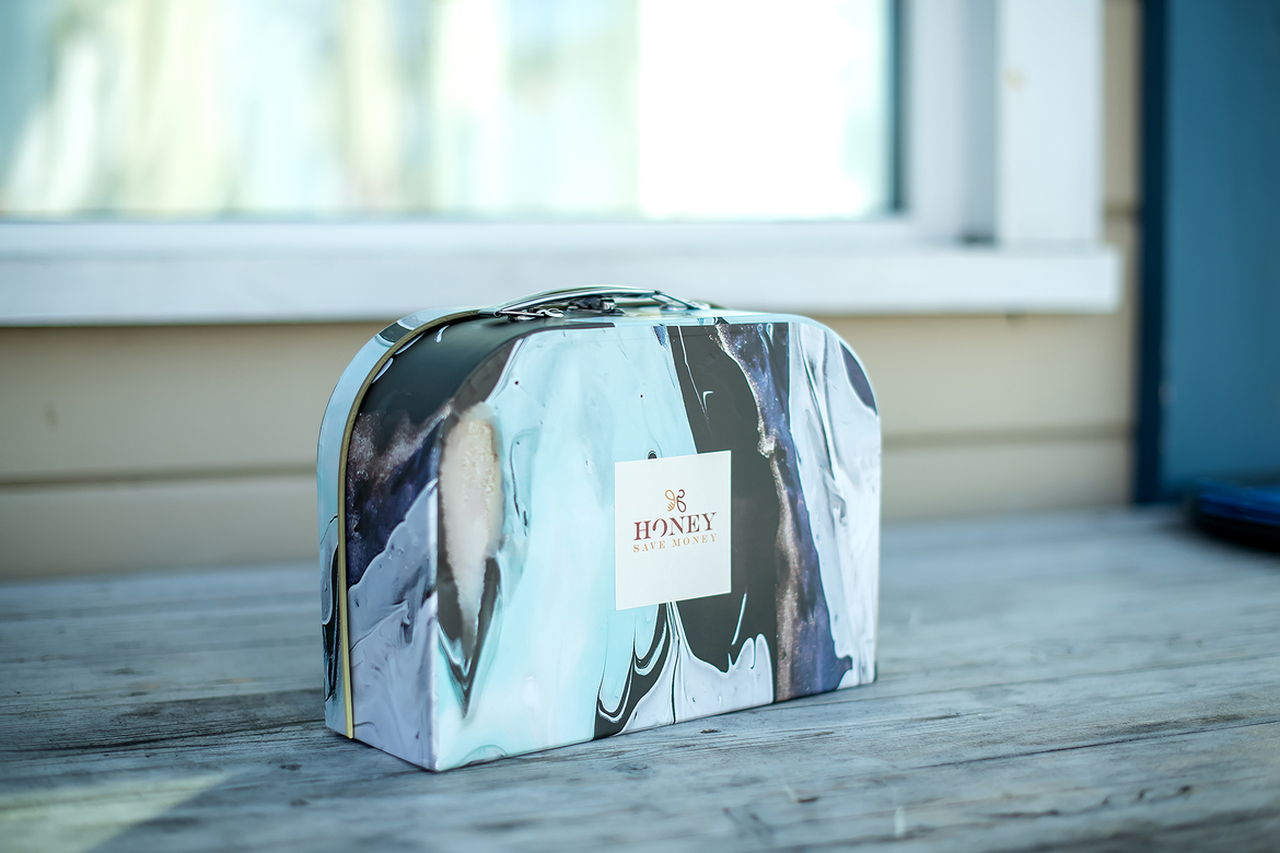 Чемоданчик серо-голубой