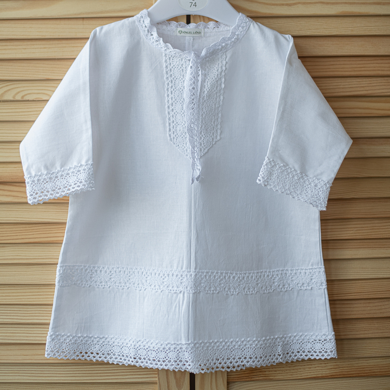 Крестильная рубашка ANGEL LAND "ИВАН" р.74