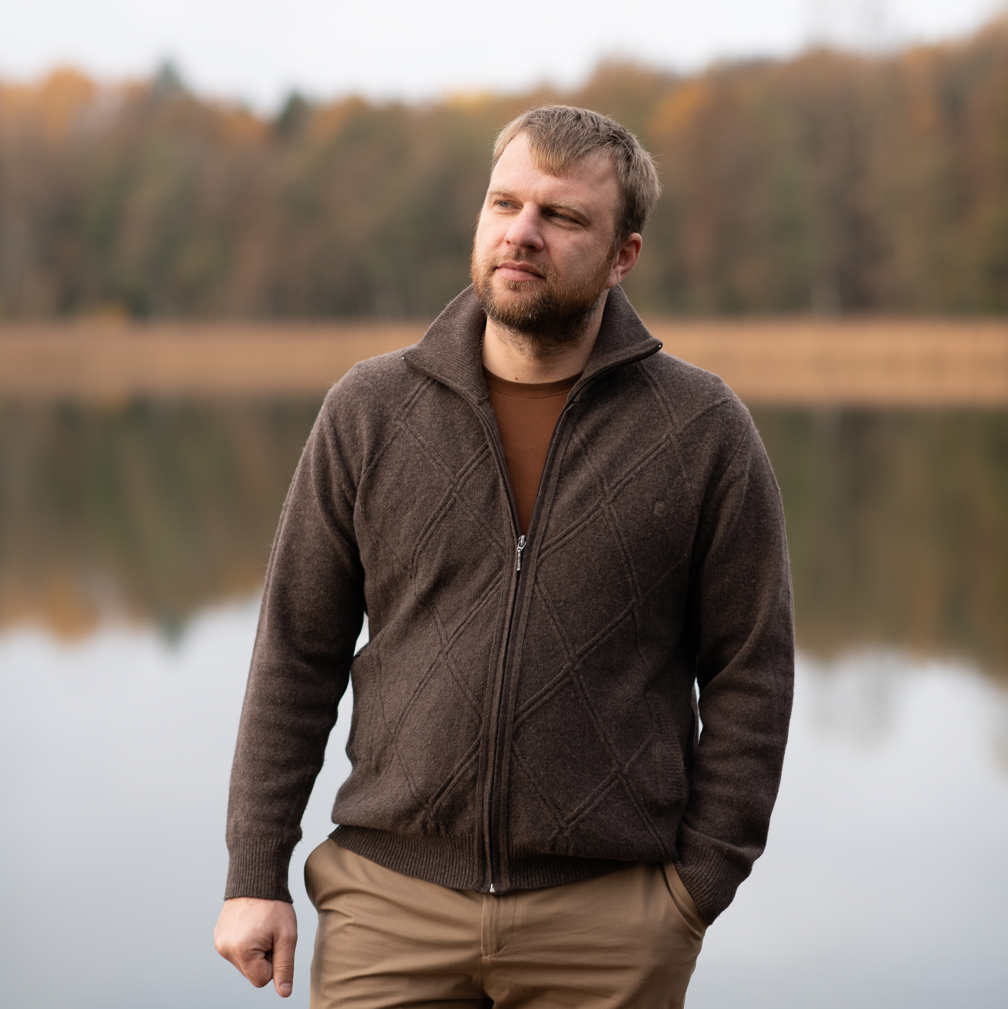 Кардиган коричневый  Pierre Cardin р. L