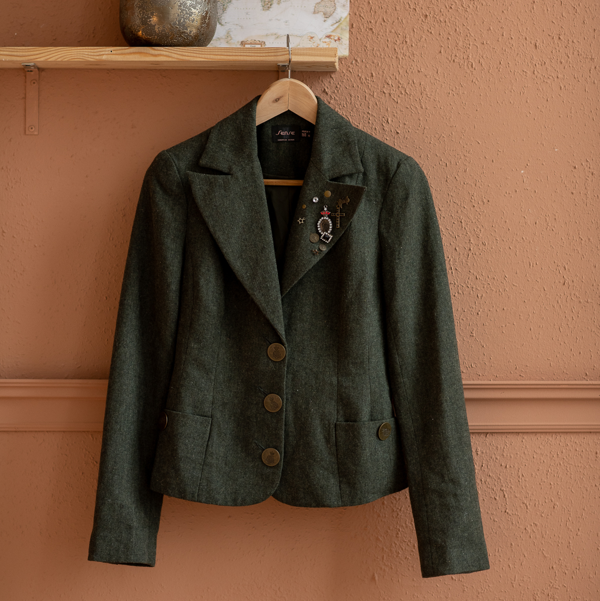 Пиджак тёмно-зеленый р.S