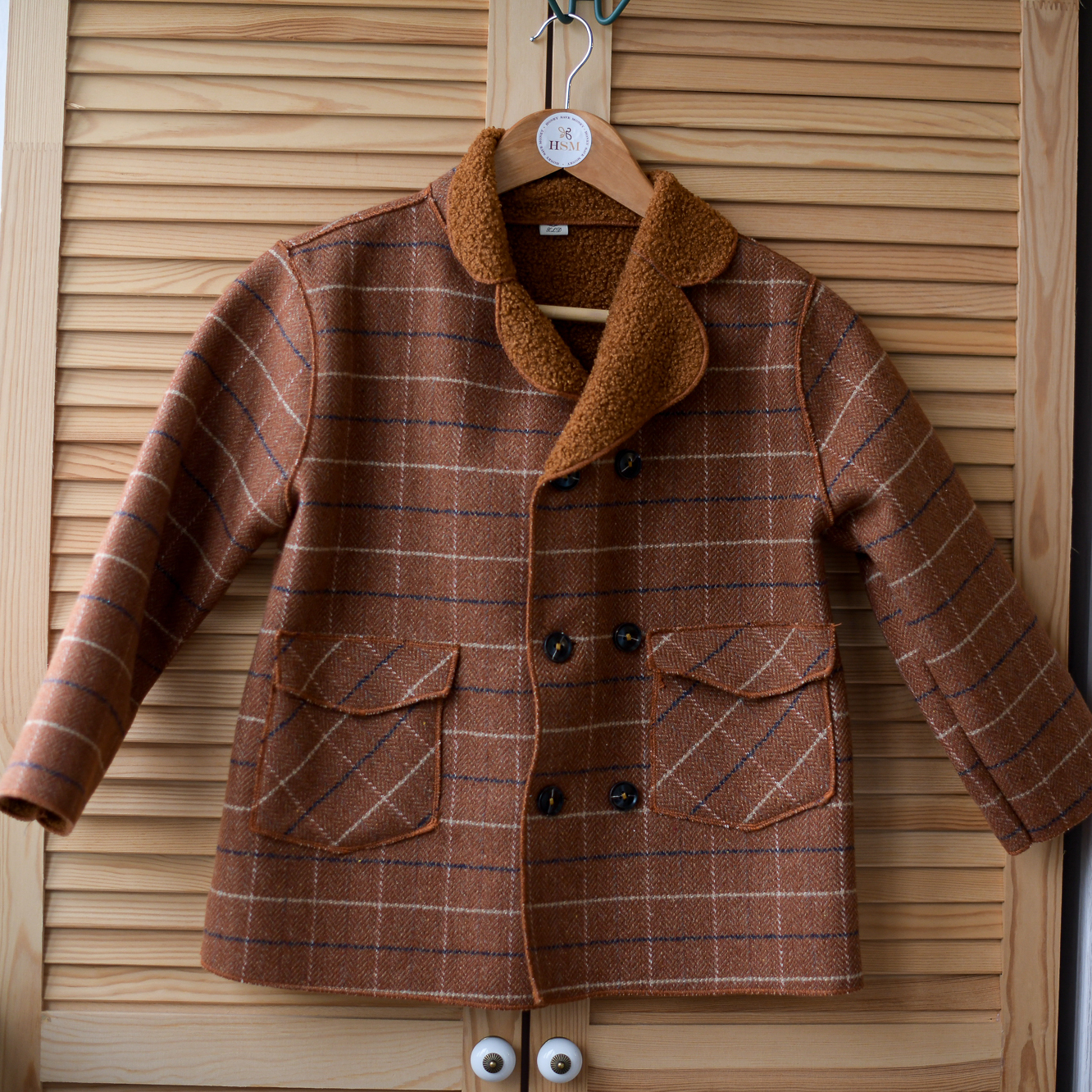 Пальто в клетку р. 122-128
