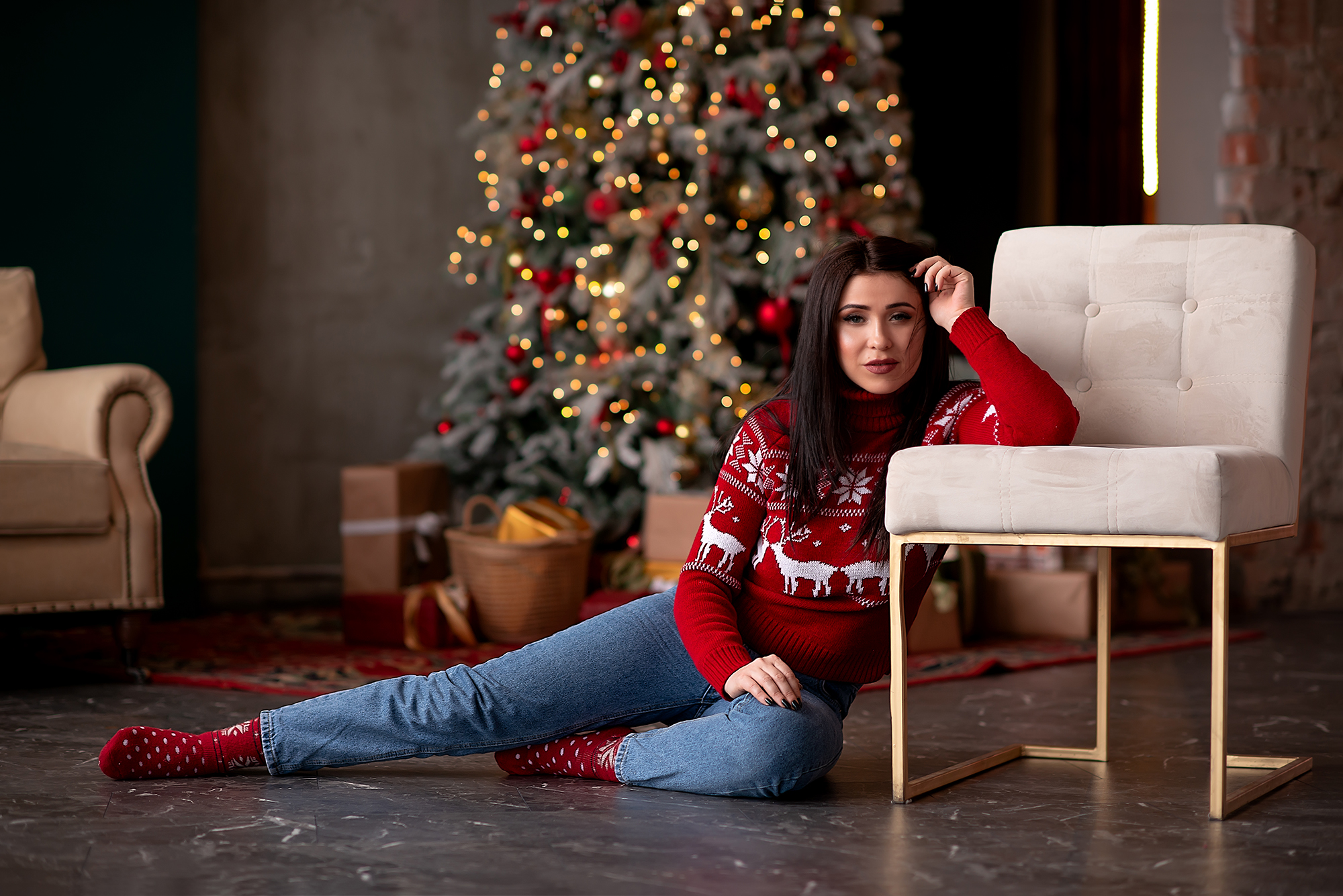 Новогодний свитер р. S-M