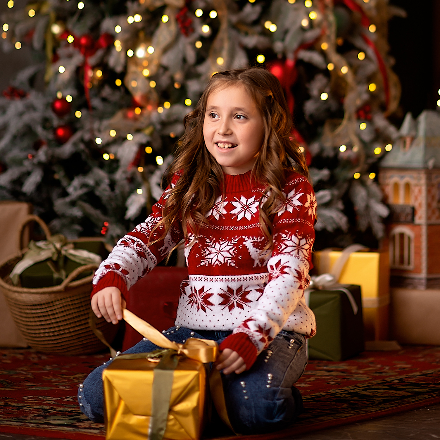 Новогодний свитер р.128-134