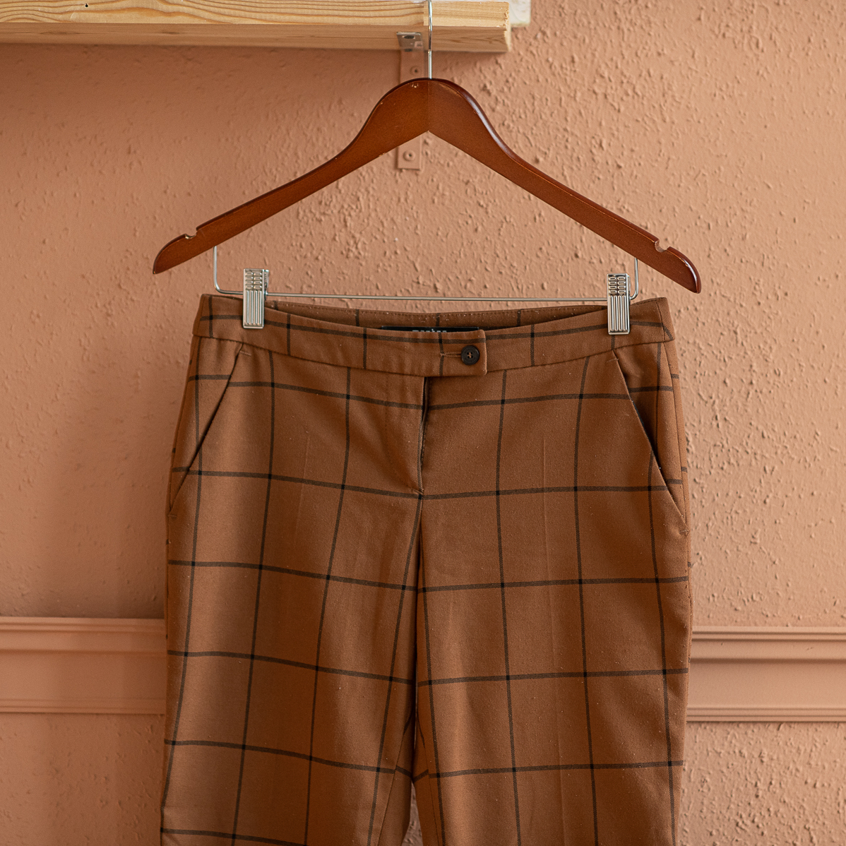 Брюки в клетку р. S