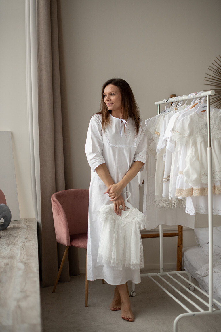 Крестильная рубашка взрослая "КСЕНИЯ" р. 46 (ог 90-94, об98-102)