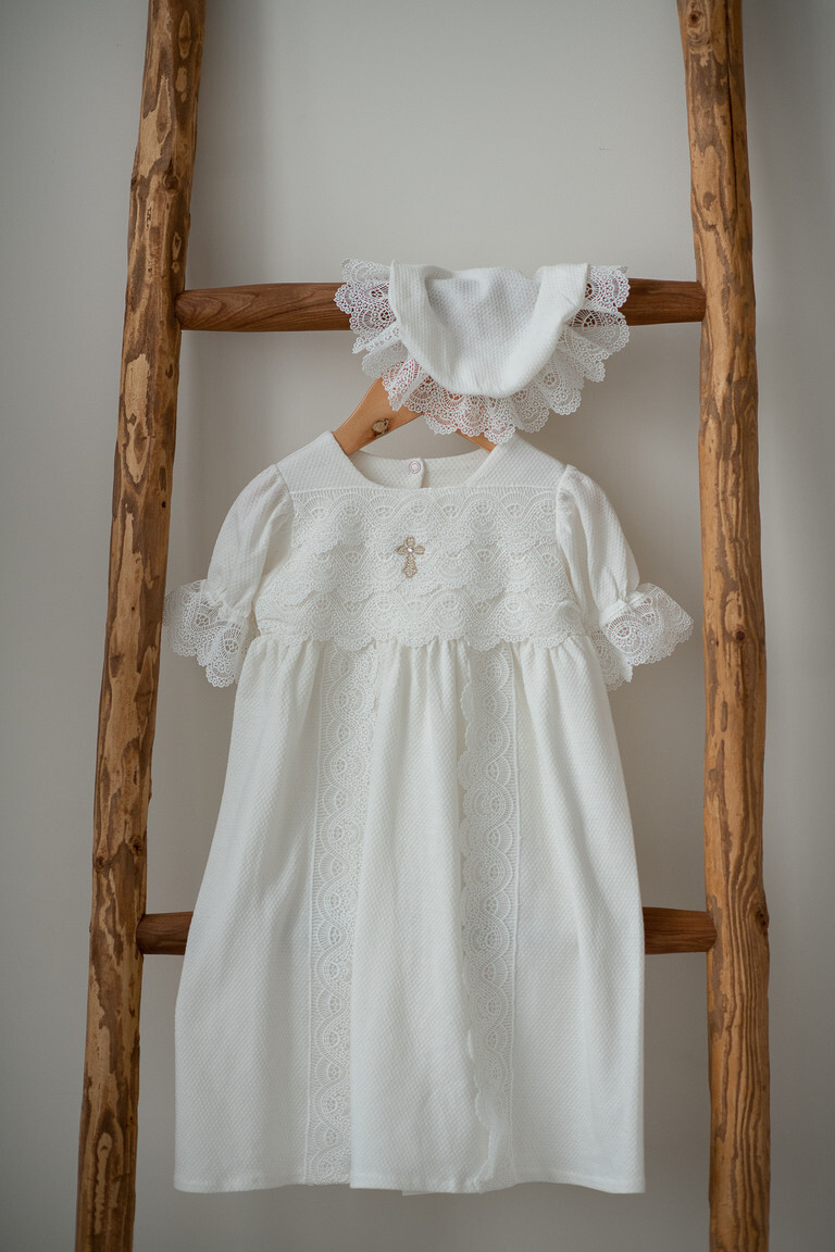 Крестильное платье с чепчиком "ЯНА" 80-86р