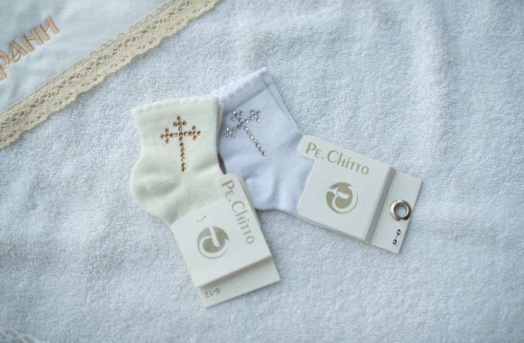 Носочки для крещения 0-6р, 6-12р.