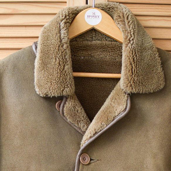 Дубленка бежевая р. L