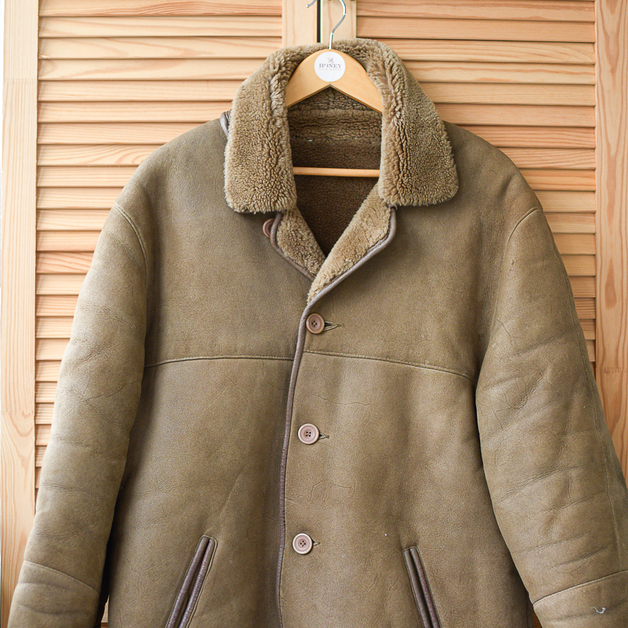 Дубленка бежевая р. L