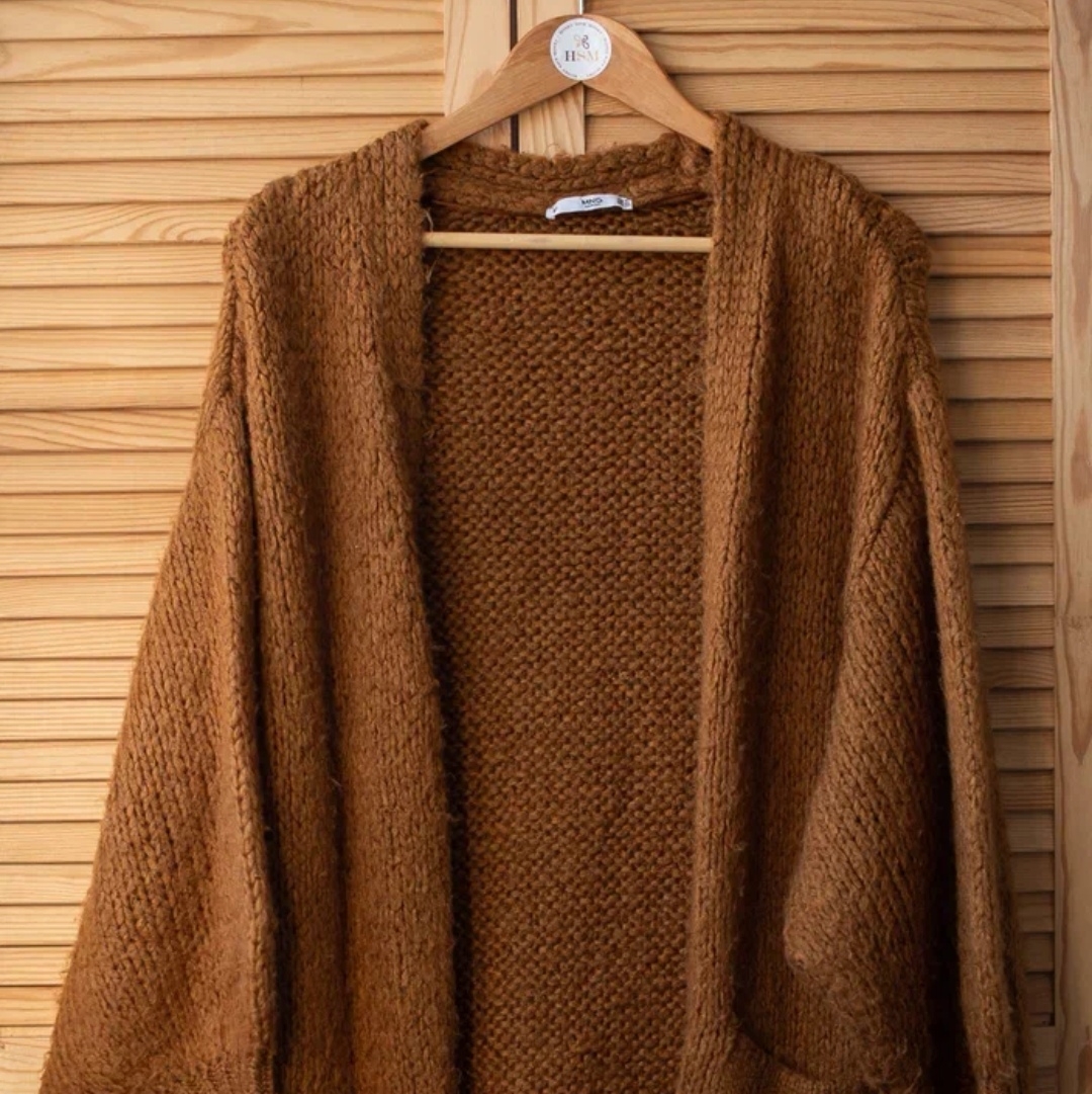 Кардиган коричневый теплый